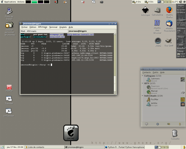 Gnome Xorg xcompmgr transset Gaim